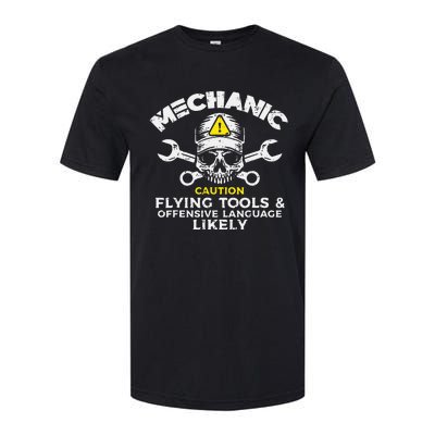 Mechanic Flying Tools Wrench Funny Car Auto Garage Dad Softstyle® CVC T-Shirt