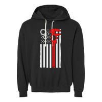 Machinist Flag Tools Cnc Machine Operator Machining Garment-Dyed Fleece Hoodie