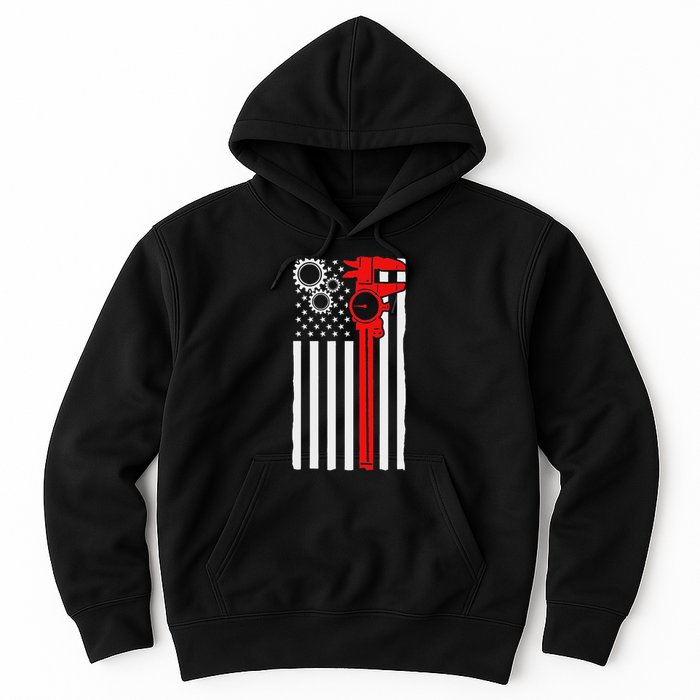 Machinist Flag Tools Cnc Machine Operator Machining Hoodie
