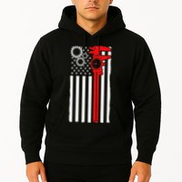 Machinist Flag Tools Cnc Machine Operator Machining Hoodie