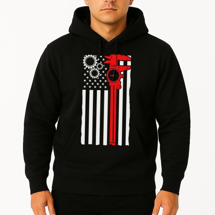Machinist Flag Tools Cnc Machine Operator Machining Hoodie