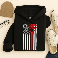 Machinist Flag Tools Cnc Machine Operator Machining Hoodie