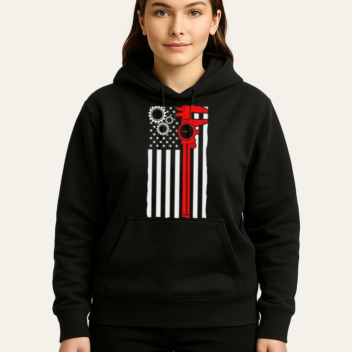 Machinist Flag Tools Cnc Machine Operator Machining Hoodie