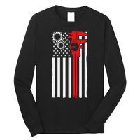 Machinist Flag Tools Cnc Machine Operator Machining Long Sleeve Shirt