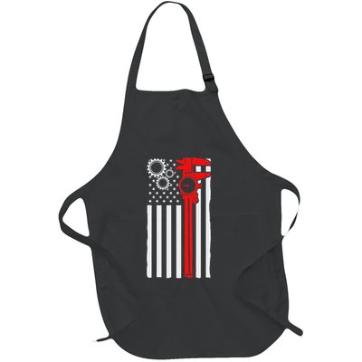 Machinist Flag Tools Cnc Machine Operator Machining Full-Length Apron With Pockets