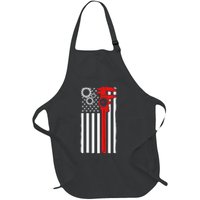 Machinist Flag Tools Cnc Machine Operator Machining Full-Length Apron With Pockets