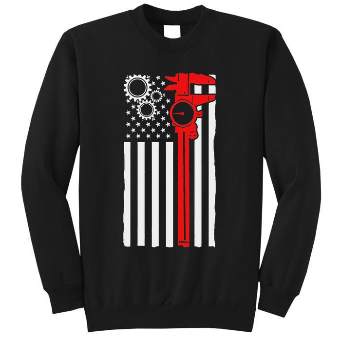 Machinist Flag Tools Cnc Machine Operator Machining Sweatshirt