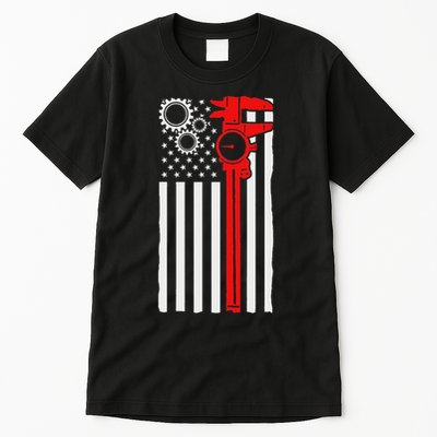 Machinist Flag Tools Cnc Machine Operator Machining Tall T-Shirt