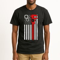 Machinist Flag Tools Cnc Machine Operator Machining Tall T-Shirt