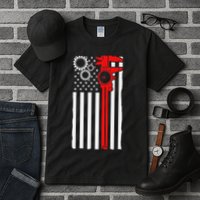 Machinist Flag Tools Cnc Machine Operator Machining Tall T-Shirt