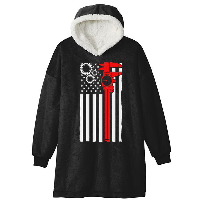 Machinist Flag Tools Cnc Machine Operator Machining Hooded Wearable Blanket