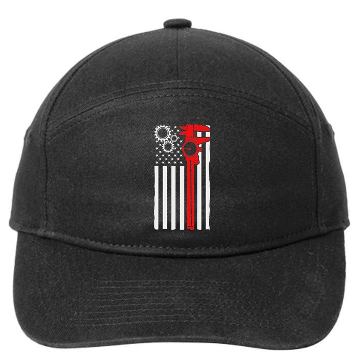 Machinist Flag Tools Cnc Machine Operator Machining 7-Panel Snapback Hat