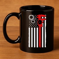 Machinist Flag Tools Cnc Machine Operator Machining 11oz C Handle Ceramic Mug