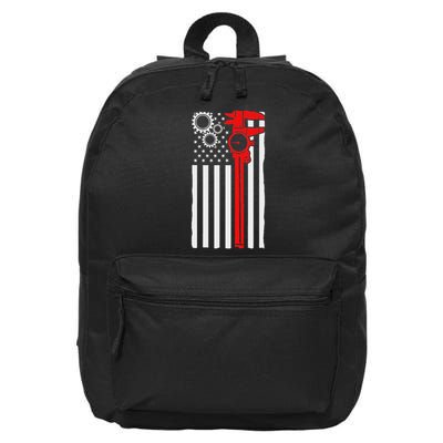 Machinist Flag Tools Cnc Machine Operator Machining 16 in Basic Backpack