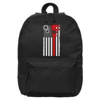 Machinist Flag Tools Cnc Machine Operator Machining 16 in Basic Backpack