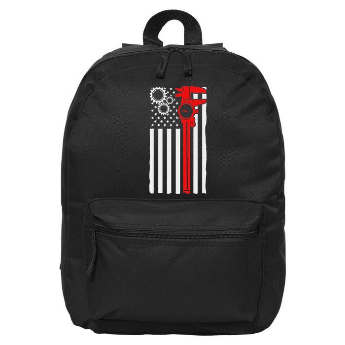Machinist Flag Tools Cnc Machine Operator Machining 16 in Basic Backpack