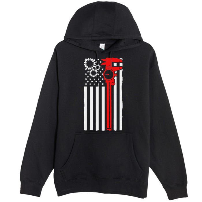 Machinist Flag Tools Cnc Machine Operator Machining Premium Pullover Hoodie