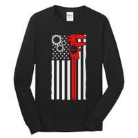 Machinist Flag Tools Cnc Machine Operator Machining Tall Long Sleeve T-Shirt