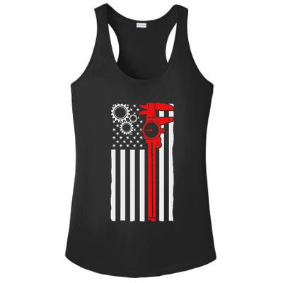 Machinist Flag Tools Cnc Machine Operator Machining Ladies PosiCharge Competitor Racerback Tank