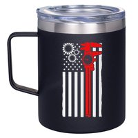 Machinist Flag Tools Cnc Machine Operator Machining 12oz Stainless Steel Coffee Mug