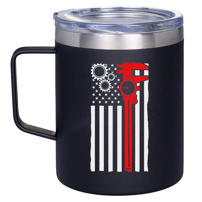 Machinist Flag Tools Cnc Machine Operator Machining 12oz Stainless Steel Coffee Mug