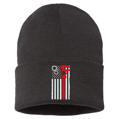 Machinist Flag Tools Cnc Machine Operator Machining Sustainable Knit Beanie