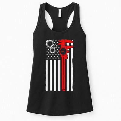 Machinist Flag Tools Cnc Machine Operator Machining Womens Tank Top