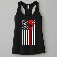 Machinist Flag Tools Cnc Machine Operator Machining Womens Tank Top