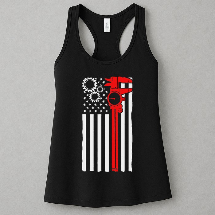 Machinist Flag Tools Cnc Machine Operator Machining Womens Tank Top
