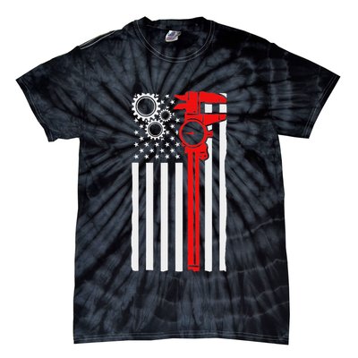 Machinist Flag Tools Cnc Machine Operator Machining Tie-Dye T-Shirt