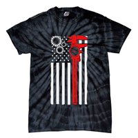 Machinist Flag Tools Cnc Machine Operator Machining Tie-Dye T-Shirt