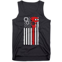 Machinist Flag Tools Cnc Machine Operator Machining Tank Top