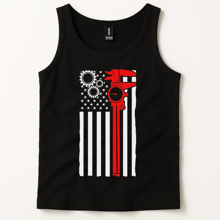 Machinist Flag Tools Cnc Machine Operator Machining Tank Top