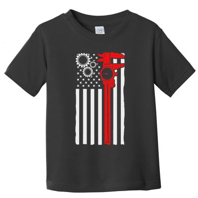 Machinist Flag Tools Cnc Machine Operator Machining Toddler T-Shirt