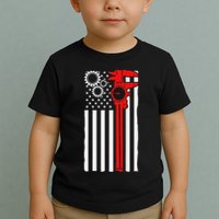 Machinist Flag Tools Cnc Machine Operator Machining Toddler T-Shirt