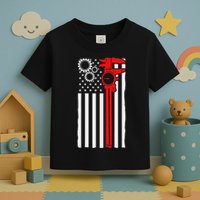 Machinist Flag Tools Cnc Machine Operator Machining Toddler T-Shirt