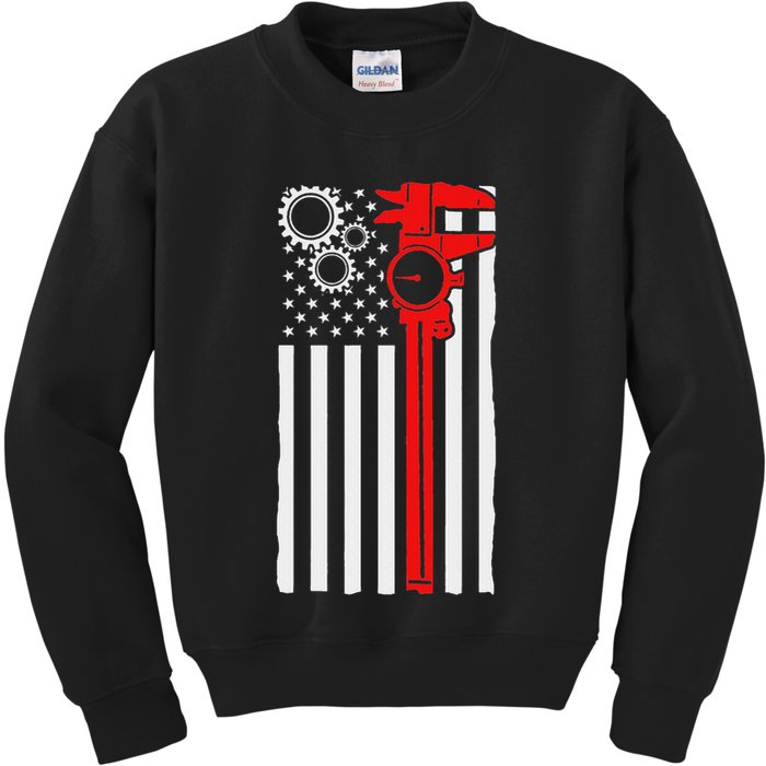 Machinist Flag Tools Cnc Machine Operator Machining Kids Sweatshirt