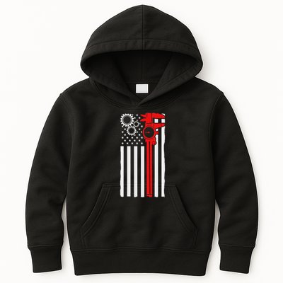 Machinist Flag Tools Cnc Machine Operator Machining Kids Hoodie