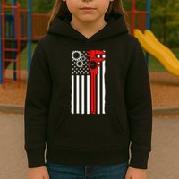 Machinist Flag Tools Cnc Machine Operator Machining Kids Hoodie