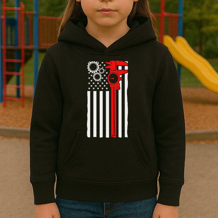 Machinist Flag Tools Cnc Machine Operator Machining Kids Hoodie
