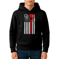 Machinist Flag Tools Cnc Machine Operator Machining Kids Hoodie