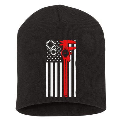Machinist Flag Tools Cnc Machine Operator Machining Short Acrylic Beanie