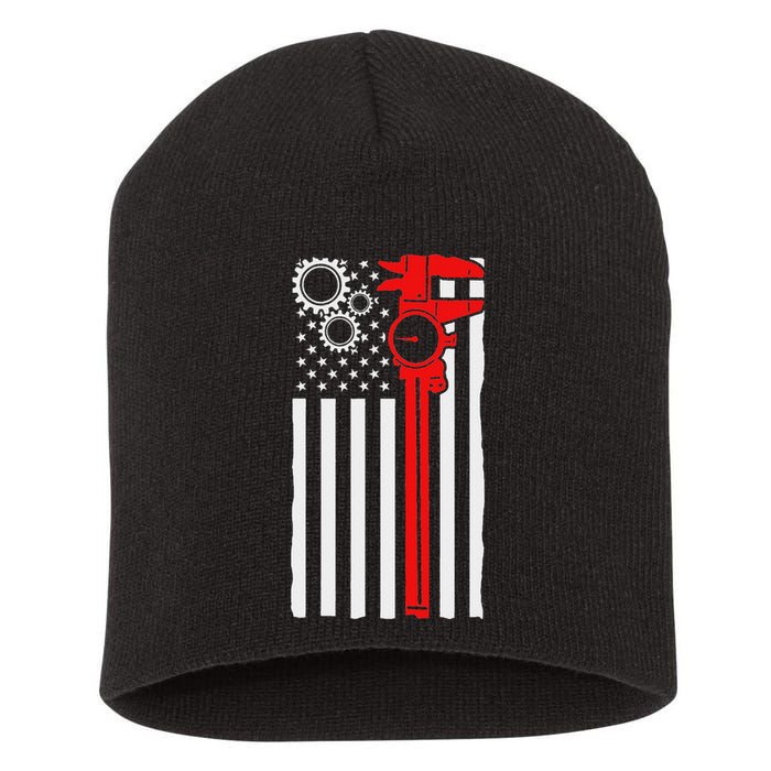 Machinist Flag Tools Cnc Machine Operator Machining Short Acrylic Beanie