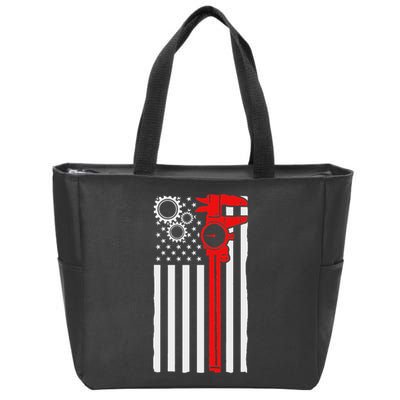 Machinist Flag Tools Cnc Machine Operator Machining Zip Tote Bag