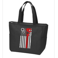 Machinist Flag Tools Cnc Machine Operator Machining Zip Tote Bag