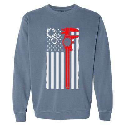 Machinist Flag Tools Cnc Machine Operator Machining Garment-Dyed Sweatshirt