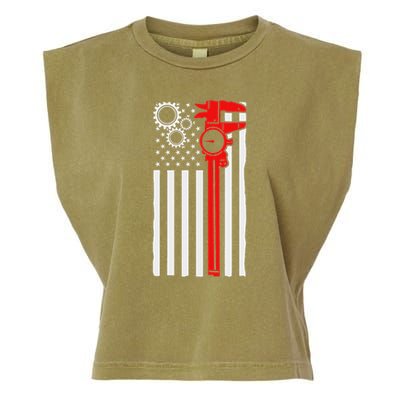 Machinist Flag Tools Cnc Machine Operator Machining Garment-Dyed Women's Muscle Tee