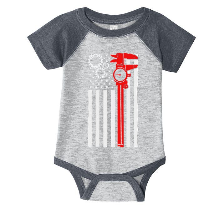 Machinist Flag Tools Cnc Machine Operator Machining Infant Baby Jersey Bodysuit