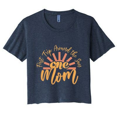 My First Trip Around The Sun Fall 1st Birthday Mom Crop Top