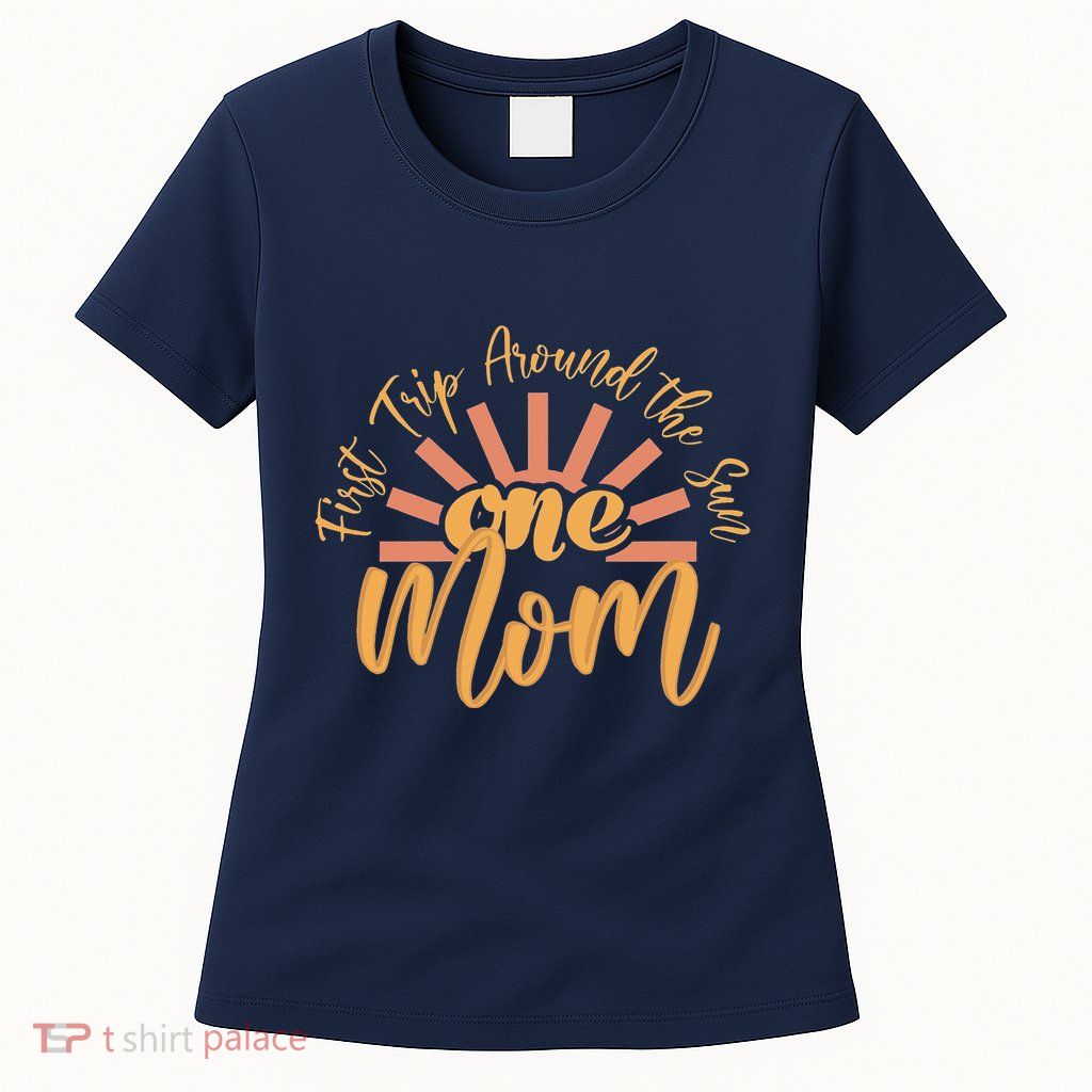 My First Trip Around The Sun Fall 1st Birthday Mom Womens T-Shirt